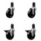 Service Caster 4'' Phenolic Wheel Swivel 1-5/8'' Expanding Stem Caster Set 2 Brakes, 4PK SCC-EX20S414-PHR-2-PLB-2-158 - alternate 1